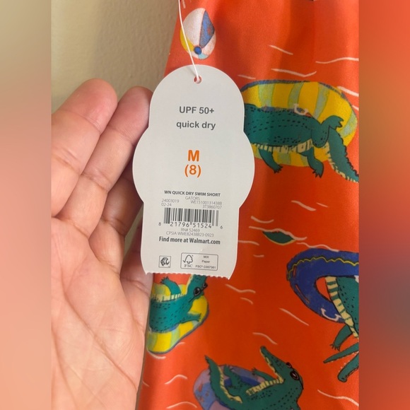 Boys Swim Trunks Orange Alligator
Print Elastic Waist M-8 Wonder
Nation - Picture 3 of 5